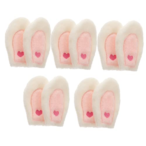 Angoily 10 Stück Teiliges Weiße Plüsch Hasenohren für DIY Haarreif Deko Niedliche Stirnband Accessoires für Basteln Handgemachte Haarreifen Hasenohren Dekoration für Ostern und Kostüme von Angoily
