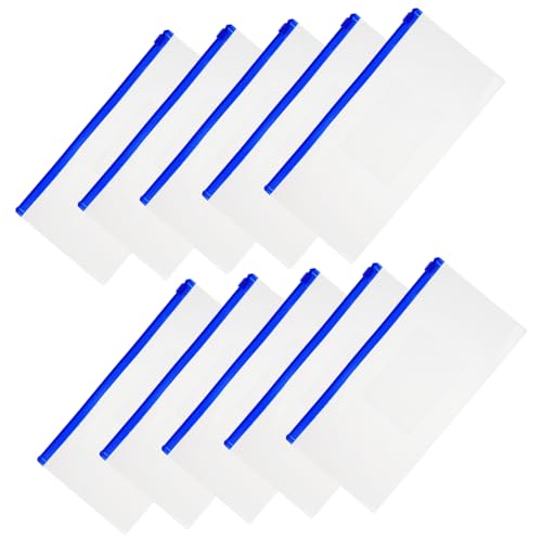 Angoily 10 Stück Transparente Stifttasche Stifttaschen Etui Durchsichtige Federmäppchen Mit Reißverschluss Durchsichtige Bleistifttasche Durchsichtiges Federmäppchen Lagerung Plastik Weiß von Angoily