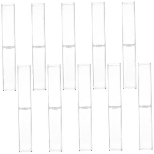 Angoily 10 Stück Transparentes Federmäppchen Klarer Stift Stifteboxen Durchsichtiges Federmäppchen Kugelschreiber Etui Stiftbehälter Schulangebote Quadratisches Stiftetui Plastik von Angoily