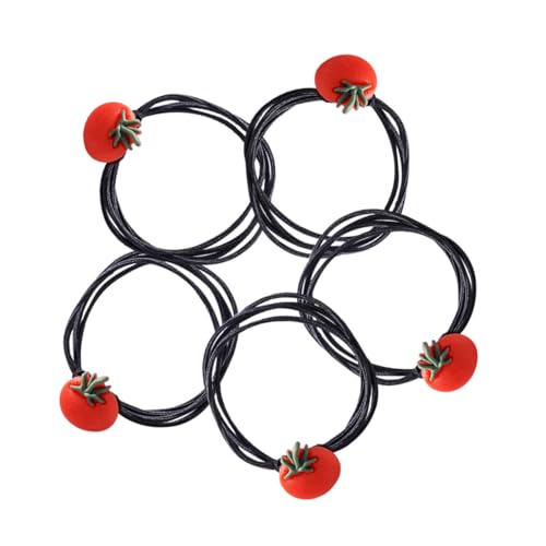 Angoily 10St Haarbänder kinder haarschmuck Haargummis für Mädchen elastische Haarseile Obst Stretch-Haargummi Obst Haargummi Elastizität Stirnband Pflanze Kleine rot von Angoily