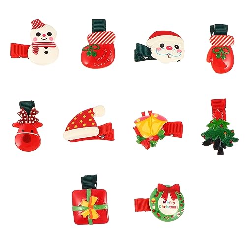 Angoily 10St Haarnadel aus Acryl kinder haarschmuck haarklammer set Haarspangen für Mädchen Kinderhaaraccessoires für Mädchen Weihnachtskopfbedeckung Weihnachtshaarspange von Angoily