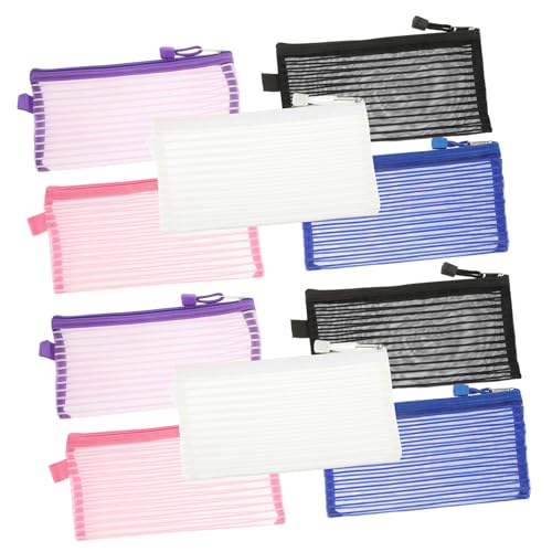 Angoily 10stücke Netzstoff Federmäppchen Mit Reißverschluss Großes Multifunktions Stifte-Organizer Federmäppchen Für Stifte Bleistifte Lineale Notizen Radiergummis Geeignet Für von Angoily