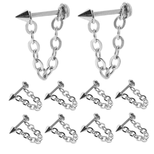 Angoily 10Stücke Kettenlippenschmuck Teiliges Abnehmbares Ketten Design mit Lippenringen für Männer und Frauen Stylisch für Anlässe von Angoily