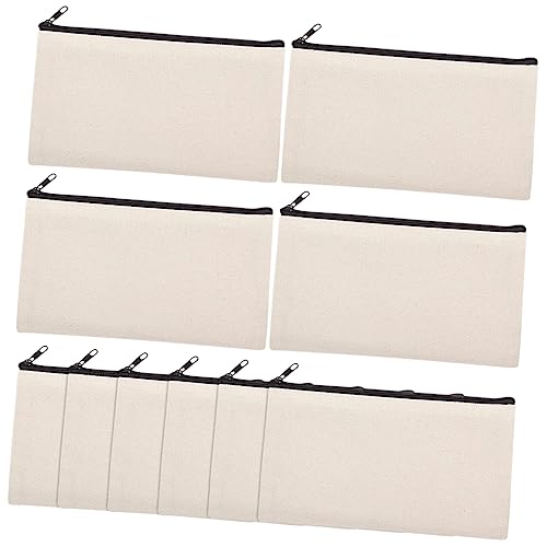 Angoily Selbstgemacht Make Up Tasche 10 Stück Leeren Canvas Reißverschlusstaschen für Wärmeübertragung Sublimation Federmäppchen Tragbare Kulturtaschen für Reisen und Bastelprojekte von Angoily