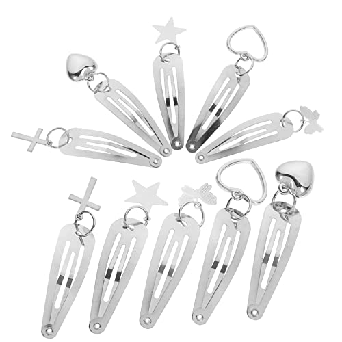 Angoily 10st Hängende Haarnadel Herzspangen Für Damen Stern-haarspange Haarspange Für Dickes Haar Snap-zinken-clips Schlangenhaarspange Clips Für Mädchen Metall Seitenclip Modellieren von Angoily