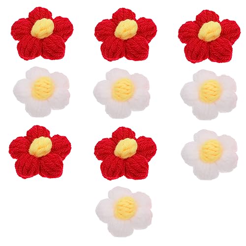 Angoily 10stücke Handgemachte Gehäkelte Puff Blume Diy Charme Brosche Haarnadel Zubehör Für Haarspangen Mädchen Kleidung Schmuck von Angoily