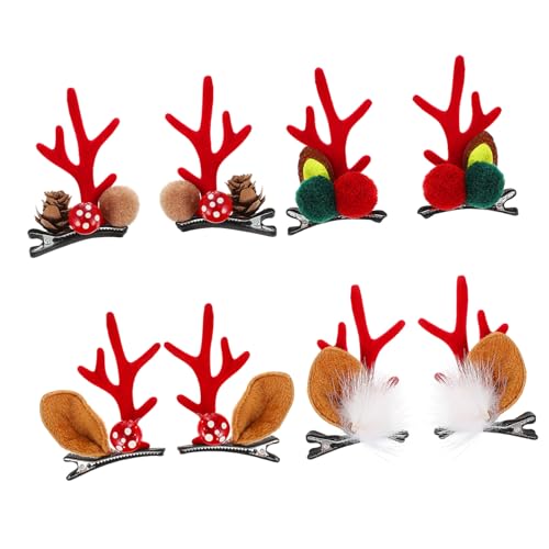 Angoily Aufstecken 12 Paare Weihnachtshaarschmuck selber machen Weihnachtsmannkostüm für Kinder Weihnachtssto Haarklammer Geweih Haarnadel Weihnachtshaarspange Kleidung Kopfbedeckung von Angoily