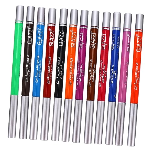 Angoily 12 Stück 1 Satz farbiges Lidschatten-Set Eyeliner-Aufkleber farbige Kontaktlinsen für die Augen Eyeliner-Stift automatisch rotierende Eyeliner Eyeliner-Kit schnelltrocknend bilden von Angoily