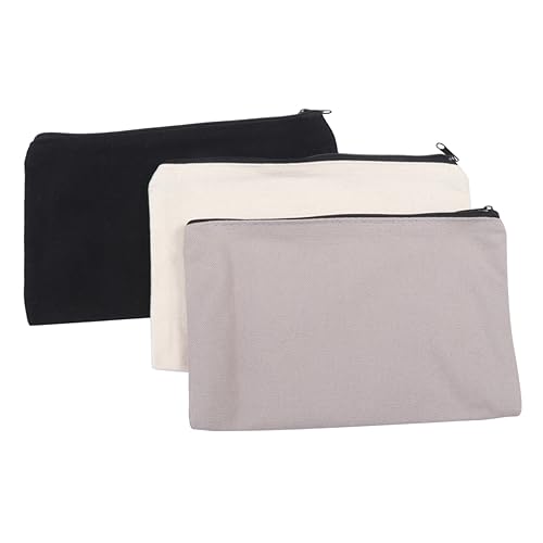 Angoily 12 Stück Canvas Reißverschlusstaschen Multifunktionale Federmäppchen Kosmetiktaschen Umweltfreundlichem Material Tragbar Waschbar für Reisen und Aufbewahrung von Angoily