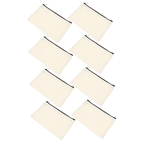 Angoily 12 Stück Teiliges Canvas Schminktaschen mit Reißverschluss Reise Make Up Beutel und Stiftetui für Kosmetik und Schreibwaren DIY Gestaltungsoptionen von Angoily