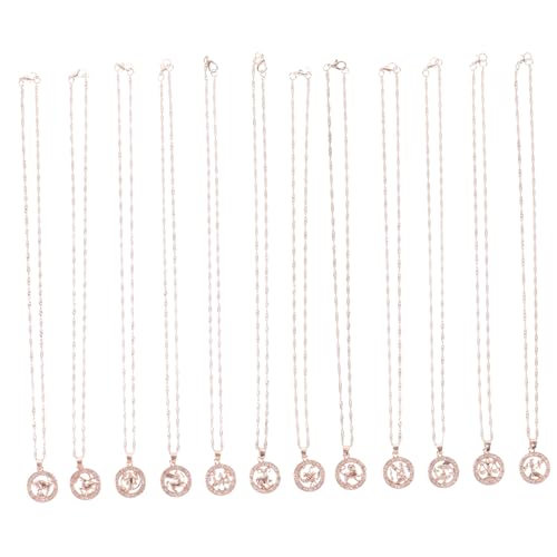 Angoily 12 Stück Teiliges Schmuckset Damen Halskette mit Perlenanhänger Modisches Accessoire für Frauen und Mädchen Vielseitig Tragbar für Alltag Party Hochzeit und von Angoily