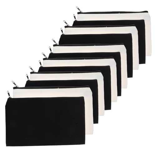 Angoily 12 Stück Teiliges Sublimations Canvas Federmäppchen mit Reißverschluss DIY Blanko Kosmetiktasche Hitzebeständige Make Up und Kulturbeutel Natur Schwarz zum Bedrucken und Reisen Angoily 12 Stück Teiliges Sublimations Canvas Federmäppchen mit Reißverschluss DIY Blanko Kosmetiktasche Hitzebeständige Make Up und Kulturbeutel Natur Schwarz zum Bedrucken und Reisen von Angoily