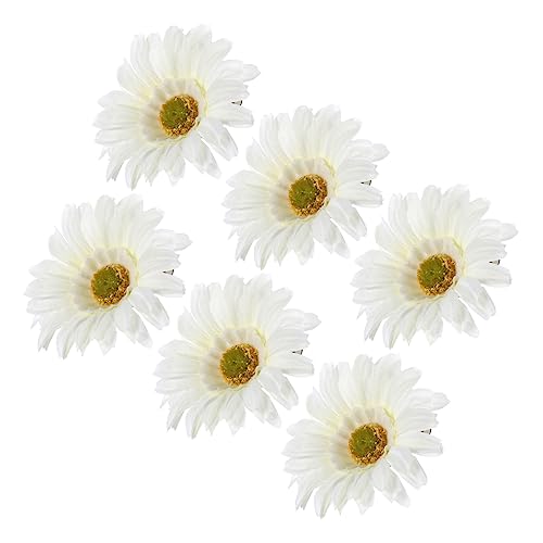 Angoily 12st -spitzenclip Künstliche Sonnenblumen Hochzeit Haarspangen Gänseblümchen-haarspangen Haarspange Mit Blumen Am Strand Urlaub Legierung Weiß Künstliche Mädchen von Angoily