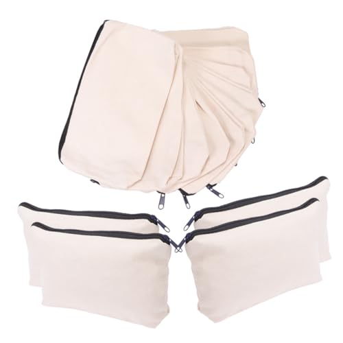 Angoily 14 Stück Teiliges Kleine Segeltuch Zipper Taschen Leere Kosmetiktaschen Federmäppchen DIY Blanko Schminkbeutel mit Reißverschluss Personalisierbare Reise Organizer für Damen von Angoily