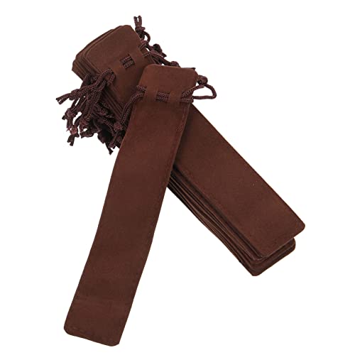 Angoily 15 Stück Mäppchen Stiftbeutel Dicke Stifttaschen Samt-stifttasche Mit Kordelzug Halter Für Büro Bleistift-hülle Füller Stift-geschenkbeutel Praktische Stifthüllen Brown Flanell von Angoily
