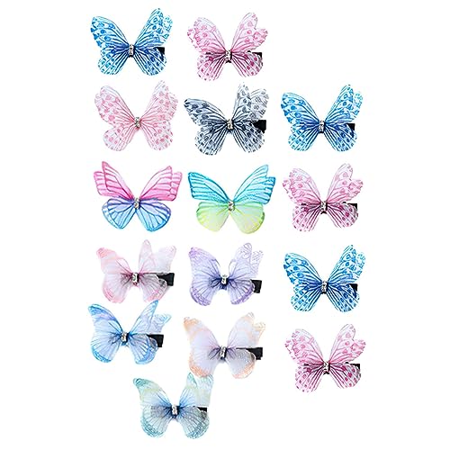 Angoily 15st Tüll Schmetterling Haarspange Schmetterlinge Haarschmuck Haarspangen Für Mädchen Mini-schmetterlings-haarspangen Haarschmuck Für Damen Schmücken Dreidimensional Metall Kind von Angoily