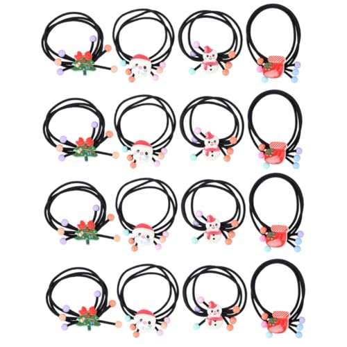 Angoily 16 Stk Weihnachtshaar-Accessoires Mini-Haargummis sockenschuhe Haarbänder Weihnachtshaargummis für Kinder Haargummis für Mädchen elastisch Haarseil Halter Haarring von Angoily