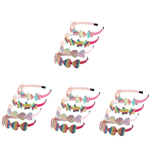 Angoily 16 Stk Liebe Star Stirnband Haarschmuck Für Kinder Bulk-haar-accessoires Kleinkinderhelme Glänzendes Stern-stirnband Meerjungfrauenkopf Regenbogen-stern-stirnband Party-kopfschmuck von Angoily