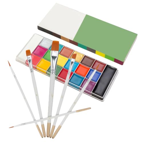 Angoily 1Satz Farbige Gesichtsfarbe für Partys Farben Pinsel Wasserlöslich für Halloween Fußballspiele Wettbewerbe Hautfreundlich und Leicht zu Reinigen von Angoily