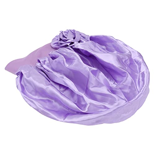 Angoily 1Stk Badekappe schlafhaube schlafen Nachtmütze Gummiband Haarkappe Damen Satin Violett von Angoily