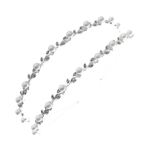 Angoily 1Stk Doppeltes Perlen-Stirnband hair accessories for girls hochzeitshaar schmuck brauthaarschmuk haarschmuck Doppelschicht Kopfbedeckung Kristallperlen Fräulein Legierung von Angoily