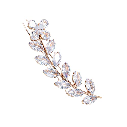 Angoily 1Stk Haarspange aus Zirkon Haarschmuck für Damen Haarschmuck aus Strass Haarspange für Party Haarspange für den täglichen Gebrauch Haarnadel Haarklammer Blatt von Angoily