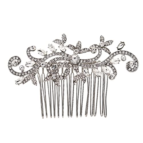 Angoily 1Stk Kamm haarschmuck Hochzeit Haarspangen Diamant-Kopfschmuck Haarseitenkämme Tiara Haarnadeln mit Strasssteinen kopfbedeckung dekor Kristallkopfschmuck Perle Clip Braut Legierung von Angoily