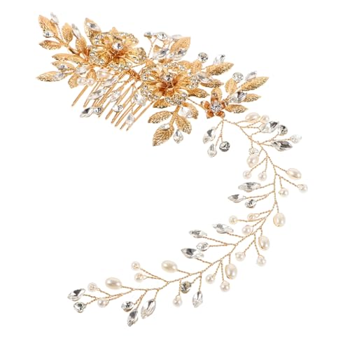 Angoily 1Stk Kamm silberne Haarspangen Strassschmuck Haarklammer Haarnadel Tiara Golddekor Haarschmuck für die Braut Hochzeit Haarschmuck Jahrgang Kopfbedeckung Stirnband schmücken von Angoily