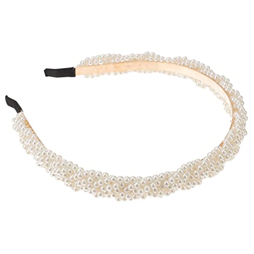 Angoily 1Stk Perlenstirnband Schmuckkästchen, Kunsthandwerk aus Holz -Haargummis Tiara All-Match-Haarband Kopfbedeckungen für Frauen Temperament Haarteil Mädchen synthetische Perle von Angoily