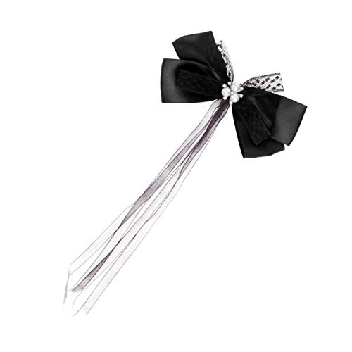 Angoily 1Stk Spitzen-Streamer-Kopfschmuck Braut Haarnadel mädchen stirnbänder Bogenband Haarklammer Gaze braut kopfbedeckung Hochzeit Haarspangen Fee Schleife Zubehör Fräulein Polyester von Angoily