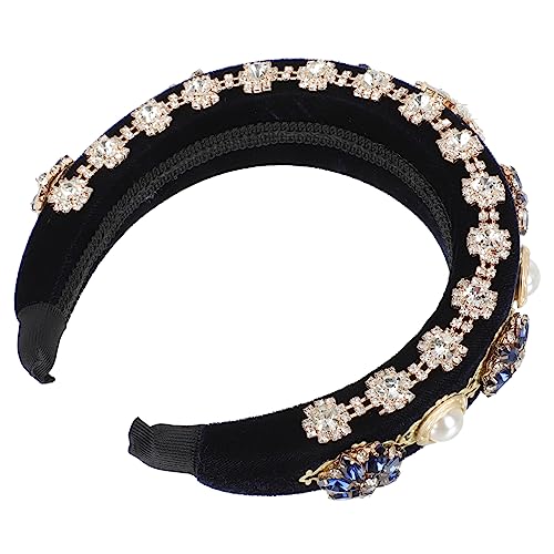 Angoily 1stk Volles Diamant-blumen-stirnband Bridal Party Headwear. Urlaub Kopfschmuck Barocke Tiara Kristall Haargummi Frau Schwamm-stirnband Voller Diamantblumen-temperament-haarschmuck von Angoily