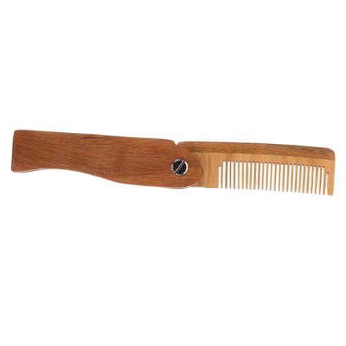 Angoily Bartpflegebürste 1Stk zusammenklappbarer Bartkamm Bartölbürste Bartkamm für Herren hairbrush haarbürsten Kämme für Männer Bartbürste Holzkamm Grünes Sandelholz hölzerner Kamm Mann von Angoily