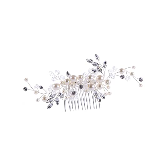 Angoily 1Stk Haarschmuckkamm Kopfschmuck für die Braut haarspange hochzeit haarnadeln hochzeit Tiara Brauthaarkamm Perlenkamm Kristall Kopfbedeckung Haare hoch Bankett von Angoily