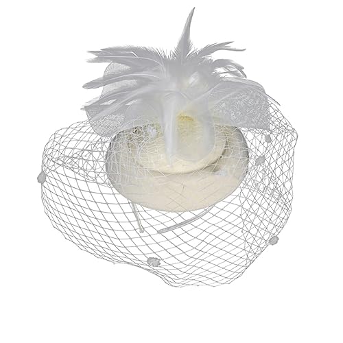 Angoily 1stk Haarnadel Mit Blumenhut 1920 Frauen Stirnband Mesh Schleier Stirnband Hochzeit Haar Decor Kopfbedeckungen Für Frauen Mini-hut-stirnband Stewardess-hut Feder Baskenmützen Damen von Angoily