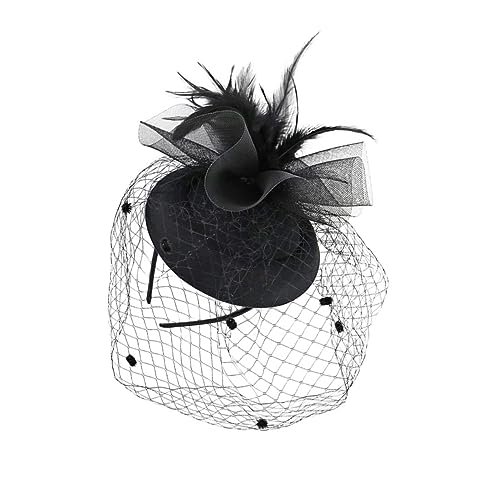 Angoily 1stk Haarnadel Mit Blumenhut Hochzeitsdekoration Mini-hut-stirnband Haarband Aus Netzgarn Hut Fascinator Stirnband Mesh-hut-stirnband Fascinator-hüte Feder Damen Die Blumen Schal von Angoily