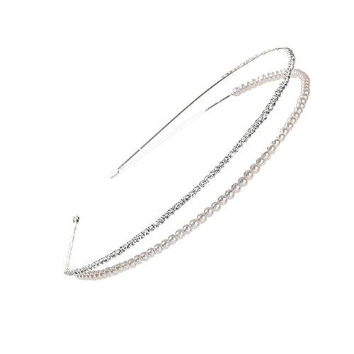 Angoily 1stk Stirnband Haargummis Für Mädchen Haarschmuck Für Mädchen Prinzessin Strass Kristallstirnbänder Für Frauen Stirnbänder Aus Metall Anmut Braut Perle Legierung von Angoily