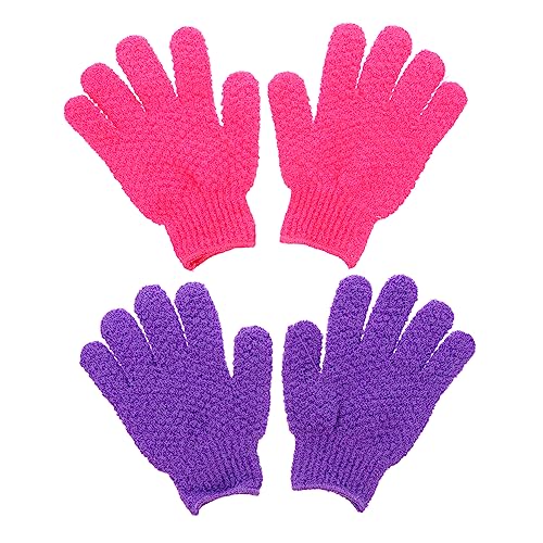Angoily 2 Paar Bade-peeling-handschuhe Handschuhe Zum Reinigen Spa-peeling-handschuhe Handschuhe Zum Duschen Badreinigungshandschuhe Bad-peeling-handschuh Polyester Badetuch Massage von Angoily