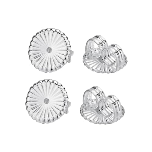Angoily 2 Paar Silber Ohrstecker Verschlüsse Teiliges Große Gepolsterte Ohrstecker Rückseiten aus Hochwertigem Silber Sicherer Halt für Damen und Mädchen Ersatz für Verlorene Ohrring von Angoily