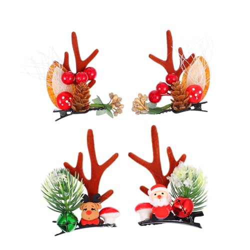 Angoily 2 Paar Weihnachtshaarspangen kinder haarspangen haarspange kinder Mädchen Weihnachtsspange Cosplay-Kostümzubehör Haarklammer Tiara Geweih Haarspange Weihnachten von Angoily