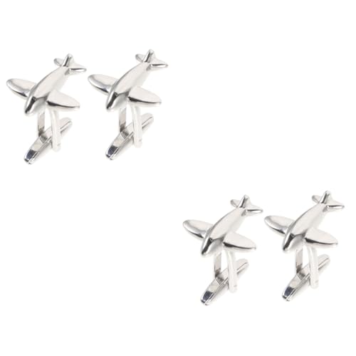 Angoily 2 Paare Flugzeug Manschettenknöpfe für Herren Cufflinks Reinem für Anzüge und Besondere Anlässe Vielseitiges Kleidungszubehör Langlebige von Angoily