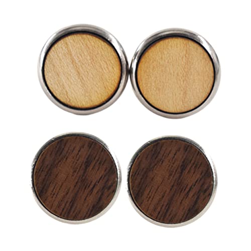 Angoily 2 Paare Holz Rundknöpfe Amerikanischem Walnussholz und Langlebige Manschettenknöpfe für Vielseitige Modeaccessoires von Angoily