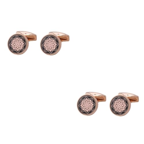 Angoily 2 Paare Manschettenknöpfe Roségold Dekorative Cufflinks für Hemden und Anzüge Vielseitige Kleidung Accessoires Hohe und Verarbeitung von Angoily