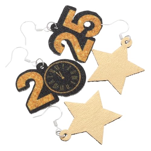 Angoily 2 Paare Ohrringe Des Neuen Jahres Ohrringe Ohrring Mit Der Zahl 2025 Neujahrszahl-ohrring-ohr Neujahrsohrringe Kreative Zahlenohrringe Schmuck Modeohrringe Zahlenohrringe Plastik von Angoily
