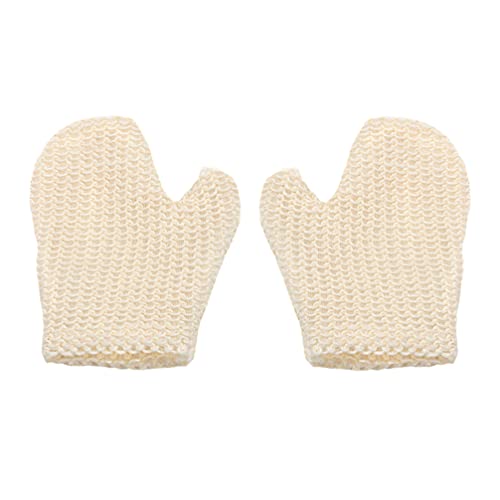 Angoily 2 STÜCKE Peeling Waschtische Handschuhe Sisal Entfernen Dead Skin Bad Scrub Mitten Hohl Peeling Handschuh Mitts für Erwachsene Und Kinder Körperwäsche Massage Handschuh von Angoily