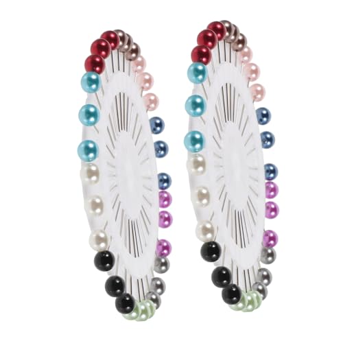 Angoily 2 Sätze Fake Pearl Scarf Pins Runde Stecknadeln Mehrzweck Hijab Clips Modische Schmucknadeln für Damen Reise Alltag von Angoily