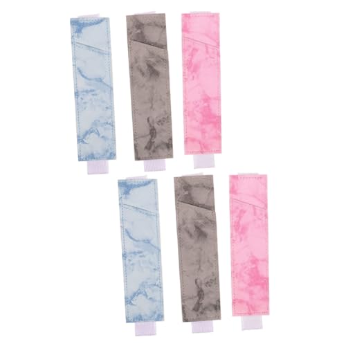 Angoily 2 Sätze Signature Stiftbeutel Tasche Ärmel Notizbuch Federmäppchen Journal Stifthülle Buch Stifthalter Stiftabdeckung Stifthülle Mit Gummiband Pu Zufällige Farbe 3 Stück * 2 von Angoily