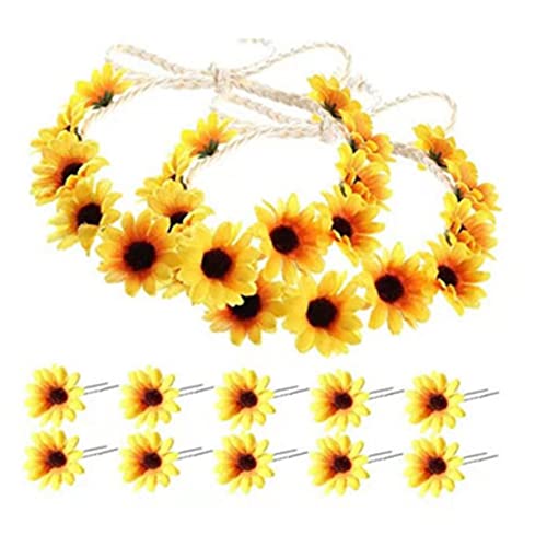 Angoily 2 Satz hair accessories for girls Blumenkranz Haarschmuck Babyanzug Baby-Blumen-Stirnband Haarspangen Tiara Kopfschmuck Geschenk Strand Kopfbedeckung Stift von Angoily