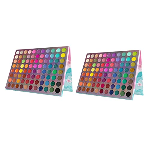 Angoily 2 Stk Lidschattenpalette mit 88 Farben Augen Makeup bunter Lidschatten bilden Frau Lidschatten schimmernder Lidschatten Blitz Lidschatten-Palette Werkzeug Tablett Zubehör Plastik von Angoily