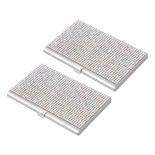 Angoily 2 Stück Aluminiumlegierung Visitenkartenetui Metall Kartenhalter Schlankes Design Tragbare Kreditkartenbox für Büro Reisen Business Netzwerkveranstaltungen von Angoily