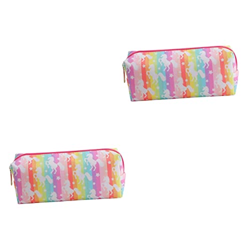 Angoily 2 Stück Einhorn Federmäppchen mit Großem Fassungsvermögen Cartoon Muster Stifteetui für Schreibwaren Organizer für Schule und Freizeit von Angoily